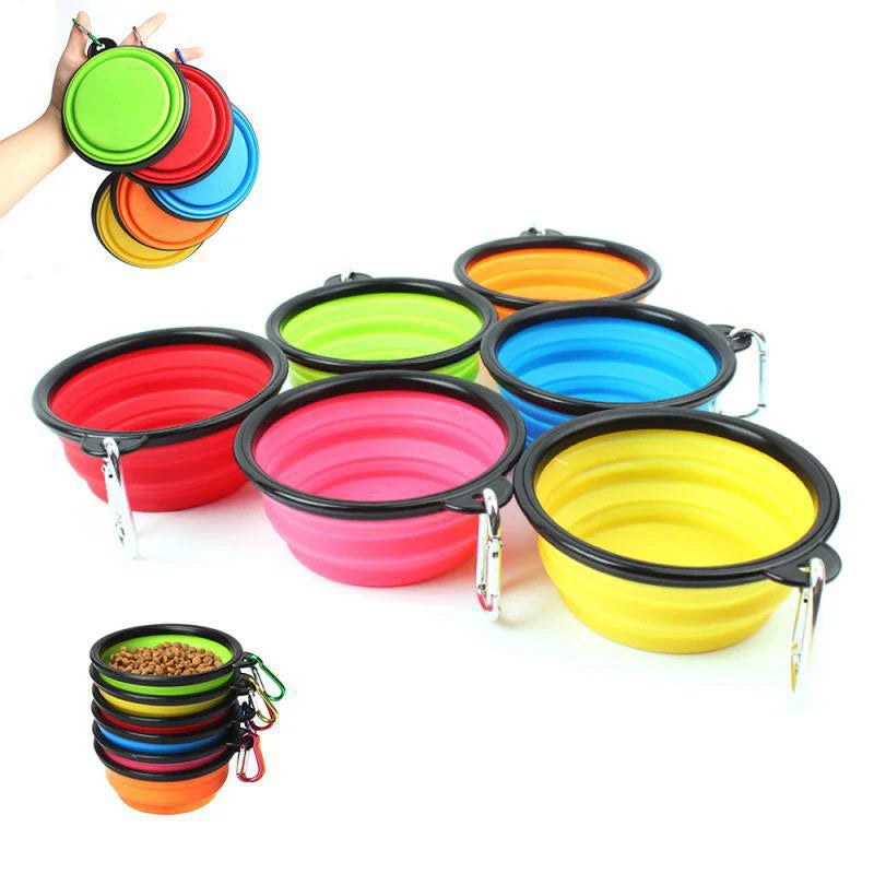 Collapsible Silicone Pet Bowl - Portable Water & Food Feeder