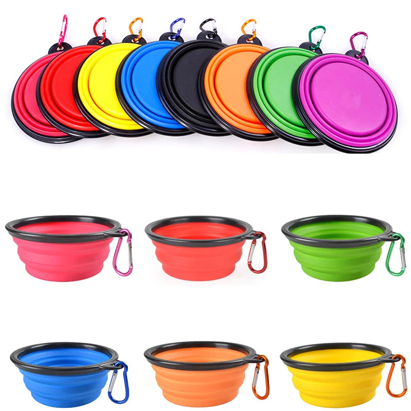 Collapsible Silicone Pet Bowl - Portable Water & Food Feeder