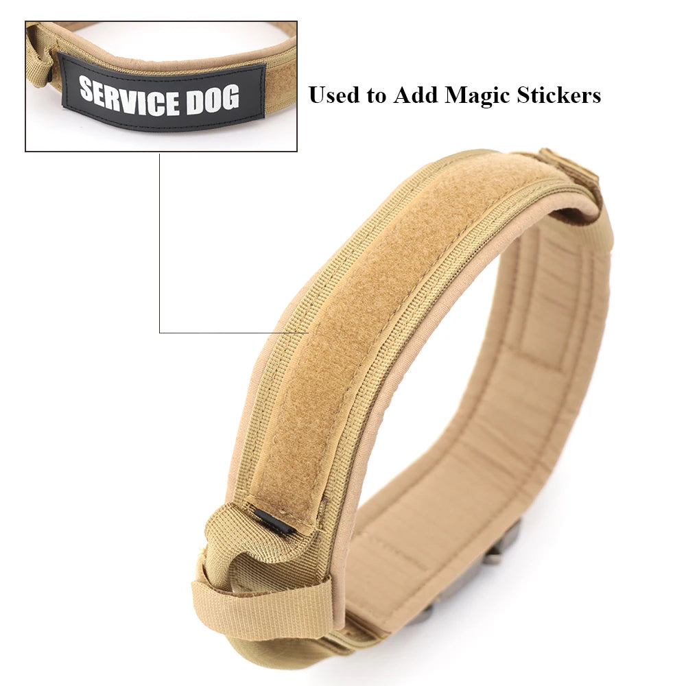 Tactical Dog Collar - Heavy-Duty Nylon with Handle for Training & Walking