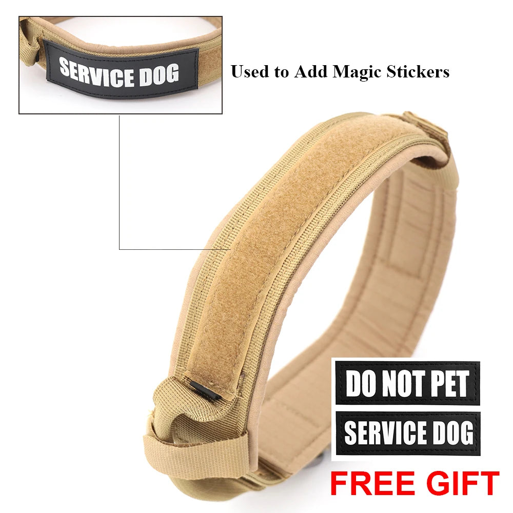 Tactical Dog Collar - Heavy-Duty Nylon with Handle for Training & Walking