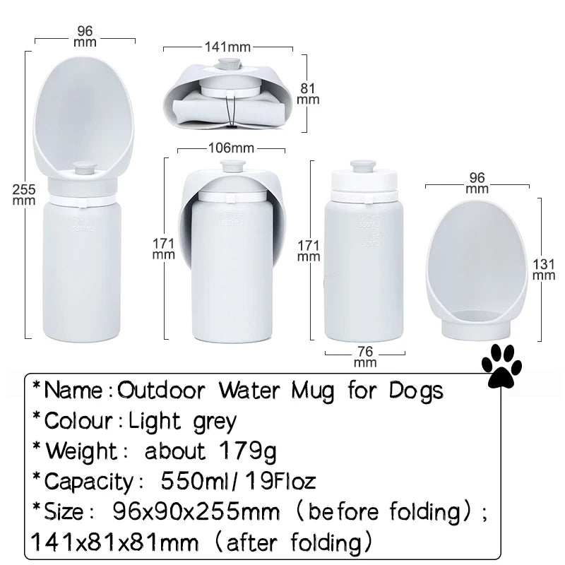 550ml Folding Pet Water Bottle - Outdoor Hydration for Pets