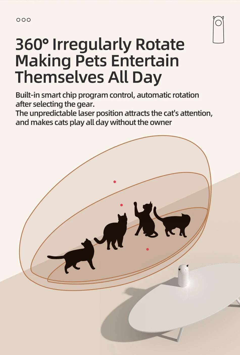 Automatic Cat Laser Toy - Interactive Smart Teasing Light for Pets