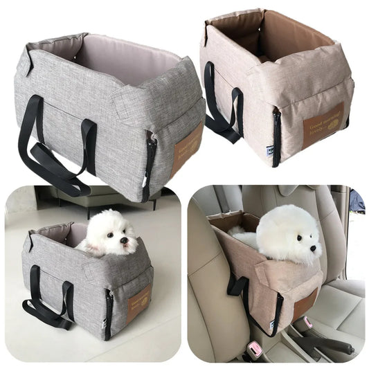 Portable Dog Car Seat Bed - Safety Travel Carrier for Small Dogs & Cats