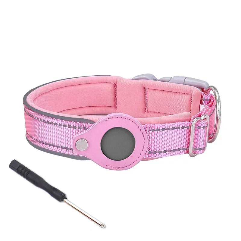 Anti-Lost Waterproof Dog Collar - Reflective AirTag Case for Large Dogs