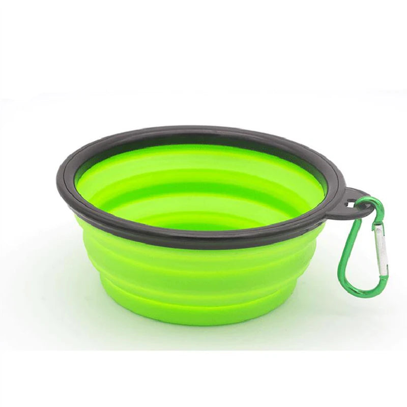 2-in-1 Travel Pet Feeder Bowl - Folding Silicone for Food & Water