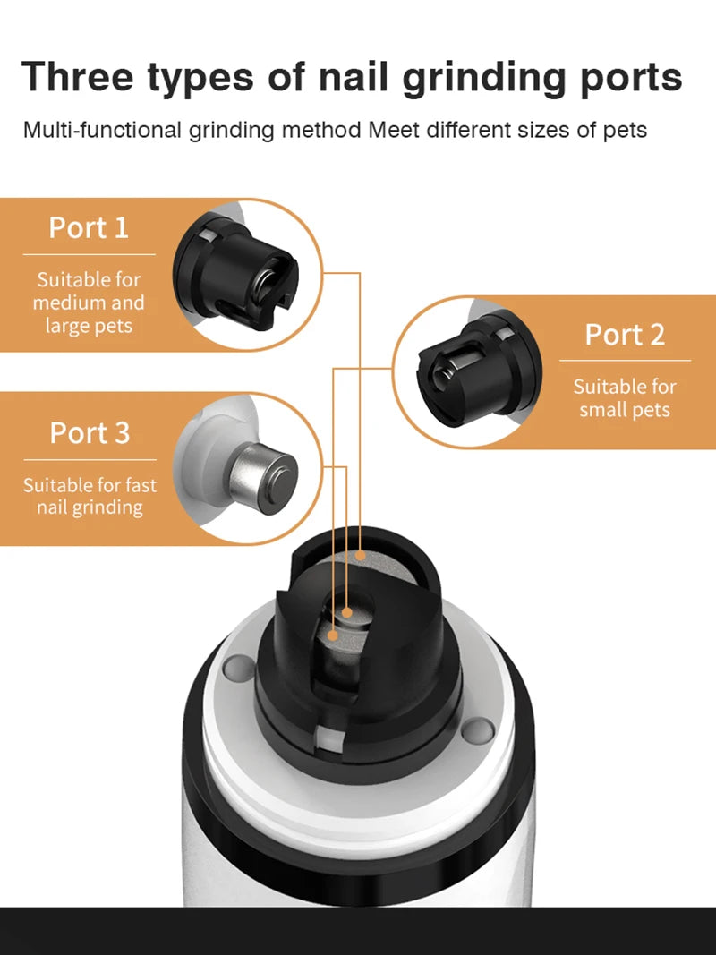 Pet Nail Grinder with LED Light - USB Rechargeable Grooming Tool