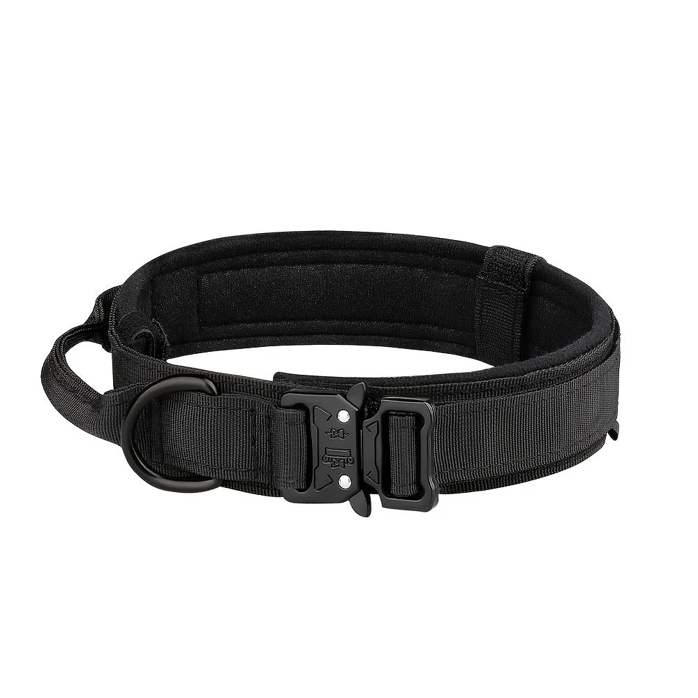 Tactical Dog Collar - Heavy-Duty Nylon with Handle for Training & Walking