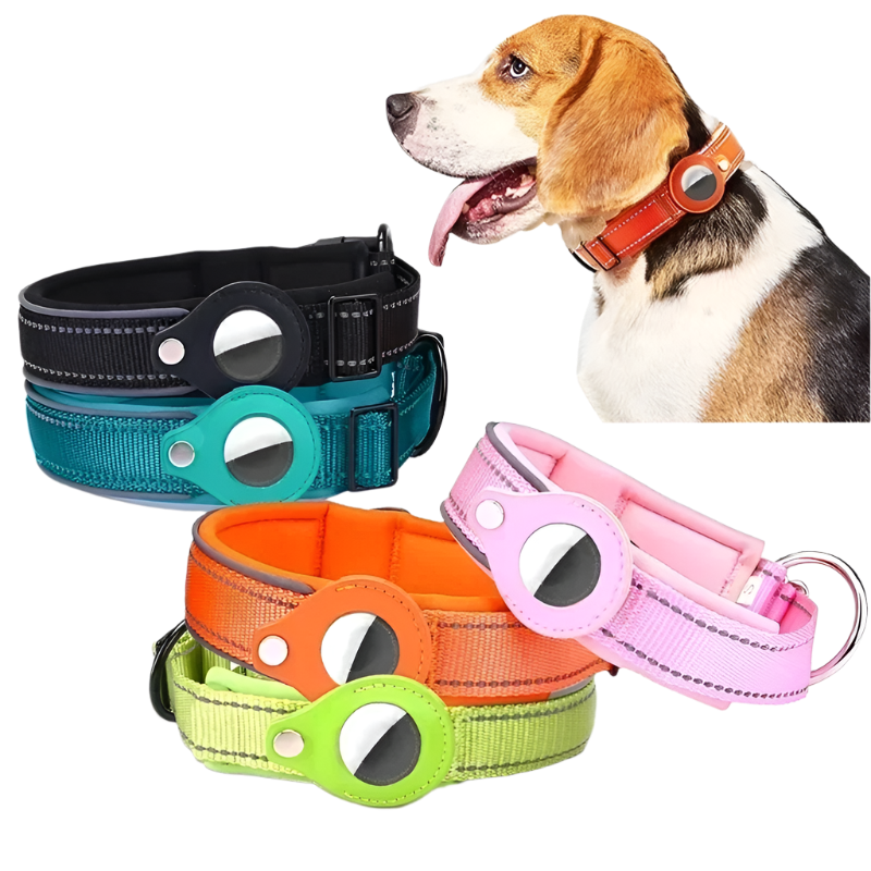 Anti-Lost Waterproof Dog Collar - Reflective AirTag Case for Large Dogs