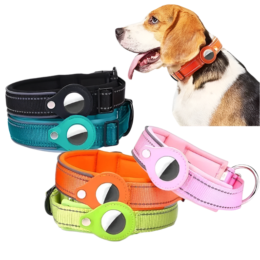 Anti-Lost Waterproof Dog Collar - Reflective AirTag Case for Large Dogs