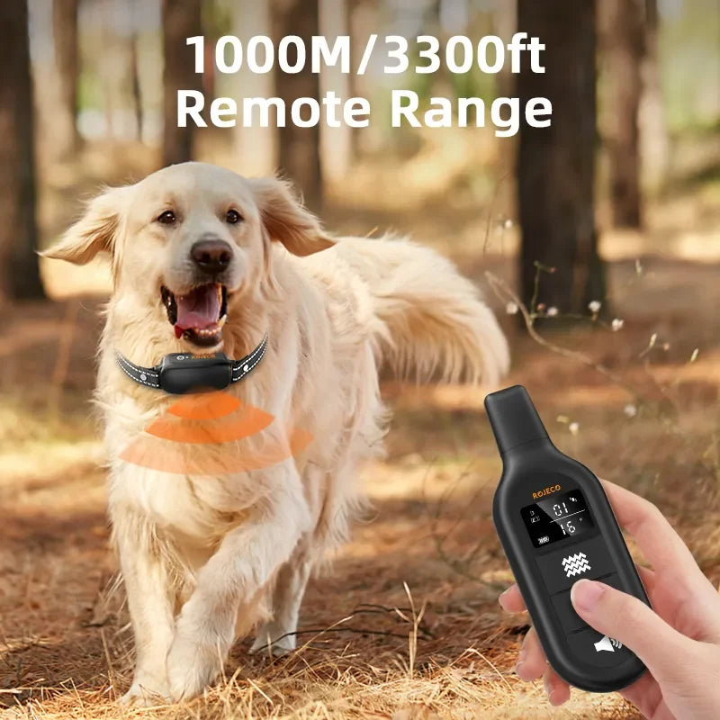 ROJECO Electric Dog Training Collar - Waterproof & Remote-Controlled