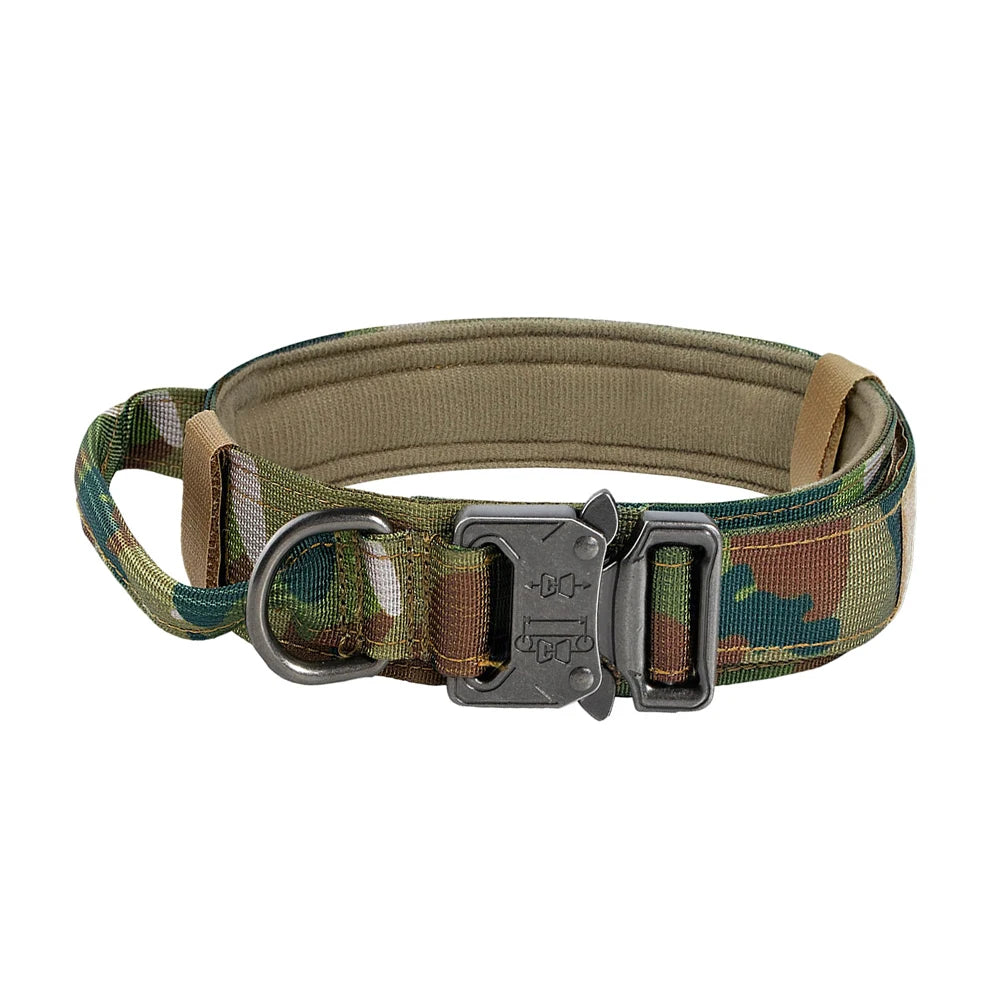 Tactical Dog Collar - Heavy-Duty Nylon with Handle for Training & Walking