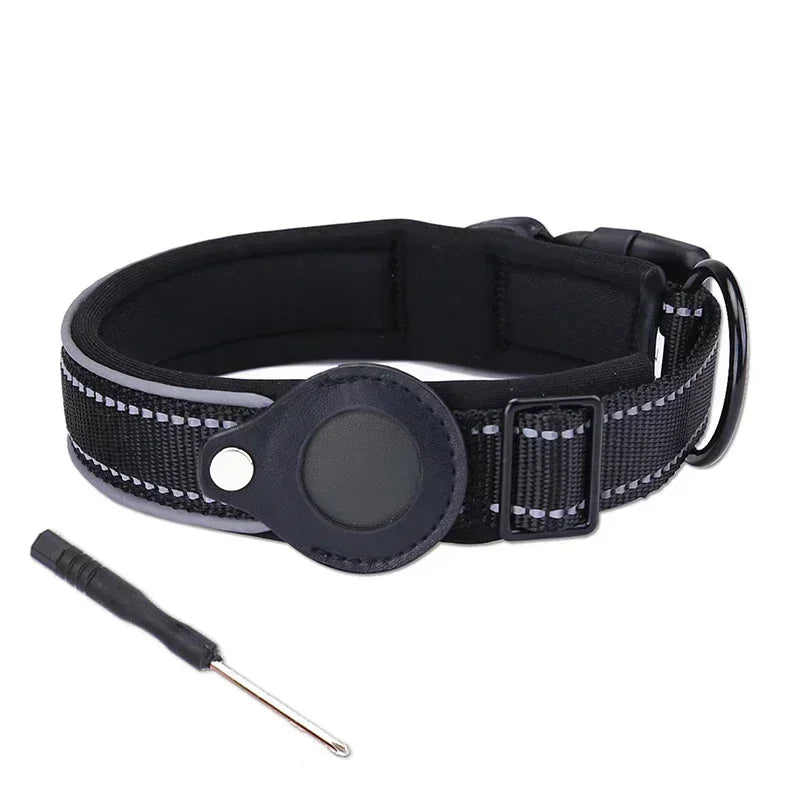 Anti-Lost Waterproof Dog Collar - Reflective AirTag Case for Large Dogs