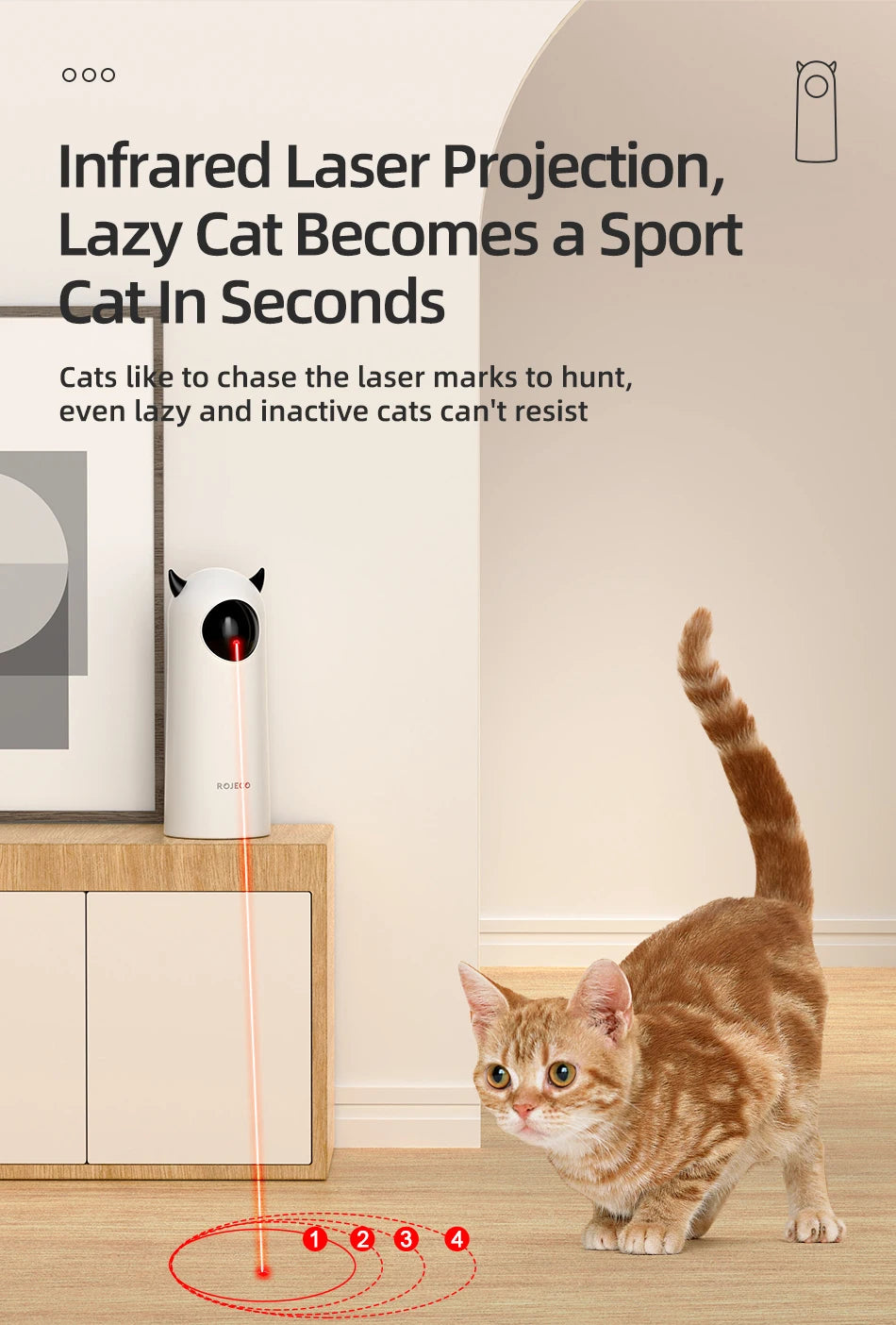 Automatic Cat Laser Toy - Interactive Smart Teasing Light for Pets