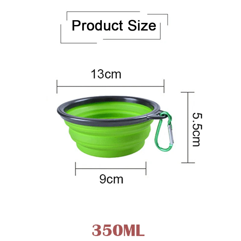 Collapsible Silicone Pet Bowl - Portable Water & Food Feeder