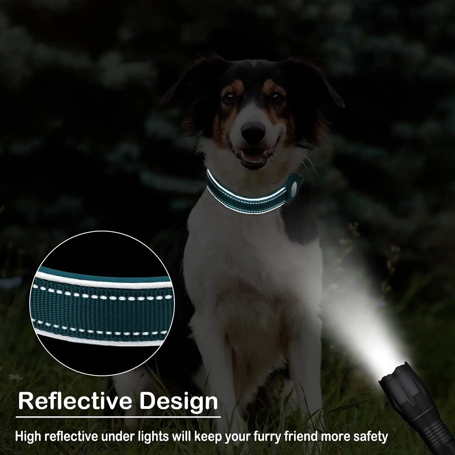 Anti-Lost Waterproof Dog Collar - Reflective AirTag Case for Large Dogs