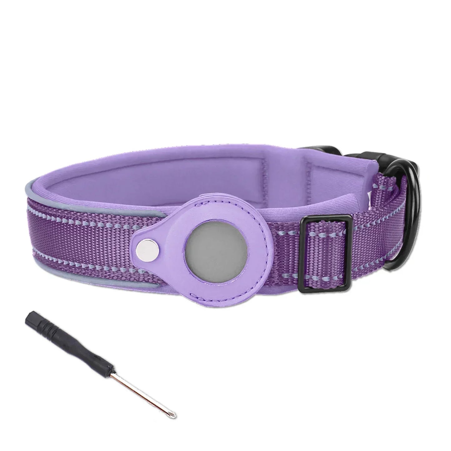 Anti-Lost Waterproof Dog Collar - Reflective AirTag Case for Large Dogs