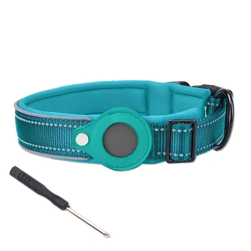 Anti-Lost Waterproof Dog Collar - Reflective AirTag Case for Large Dogs