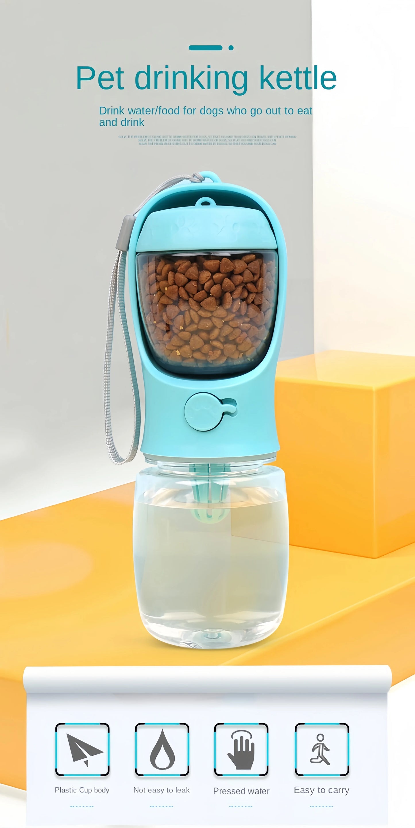 Portable Pet Water Bottle - Travel Dispenser for Dogs & Cats