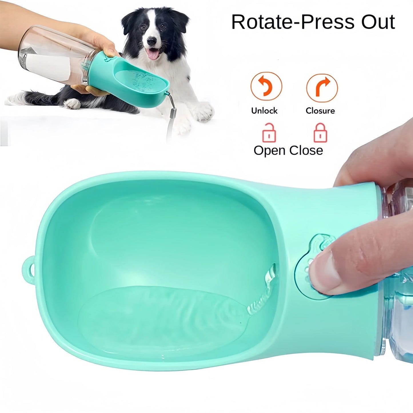 Portable Pet Water Bottle - Travel Dispenser for Dogs & Cats