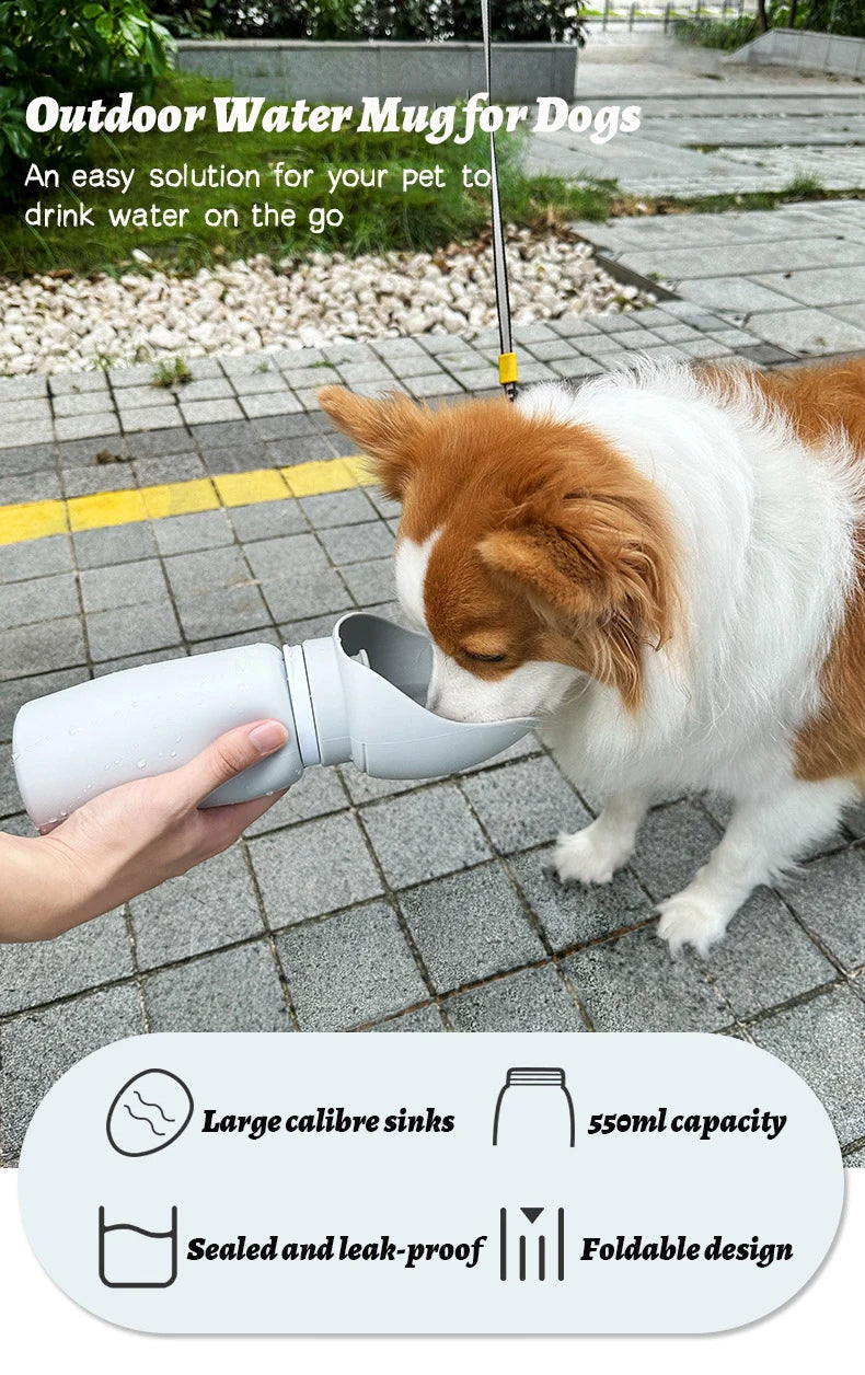 550ml Folding Pet Water Bottle - Outdoor Hydration for Pets