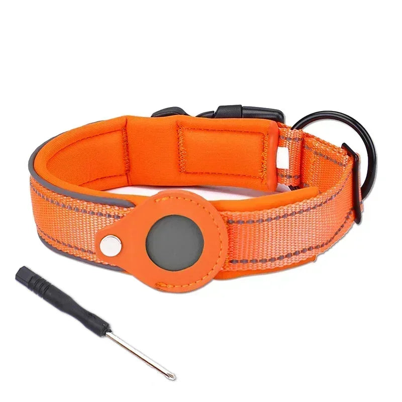 Anti-Lost Waterproof Dog Collar - Reflective AirTag Case for Large Dogs