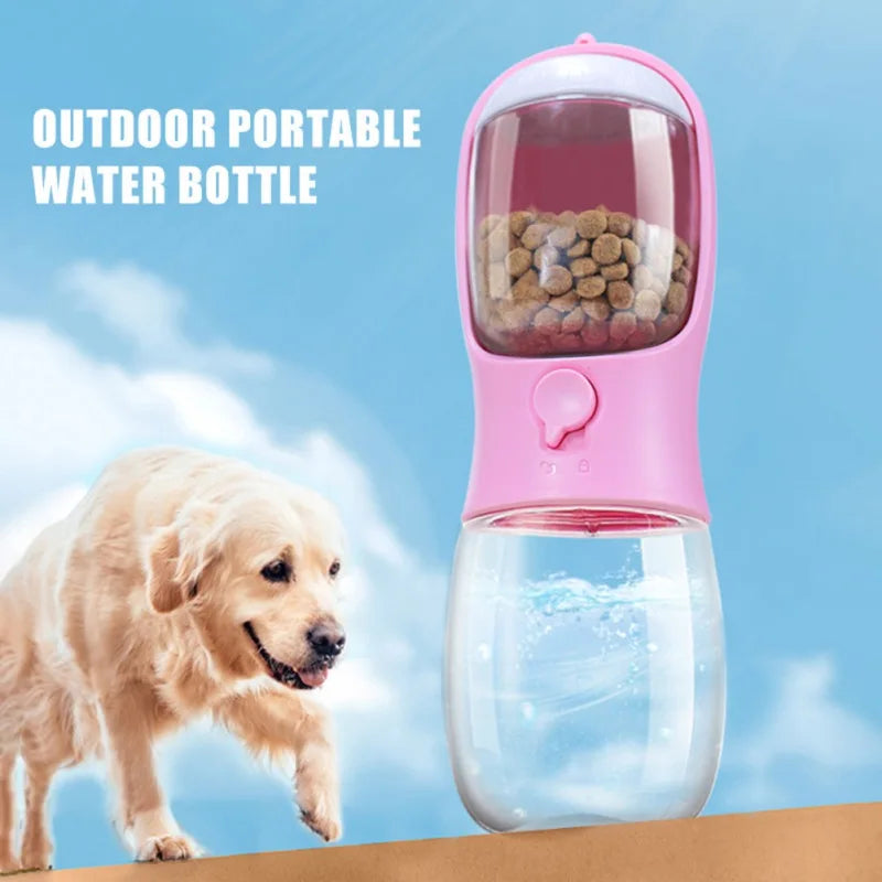 2-in-1 Dog Water & Food Bottle - Ideal for Travel & Outdoor Use