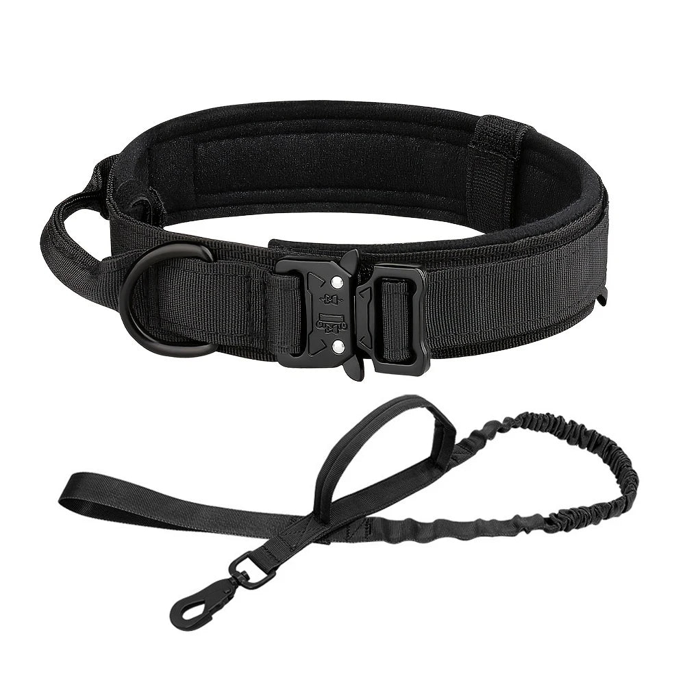 Tactical Dog Collar - Heavy-Duty Nylon with Handle for Training & Walking