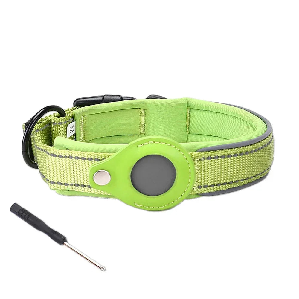 Anti-Lost Waterproof Dog Collar - Reflective AirTag Case for Large Dogs