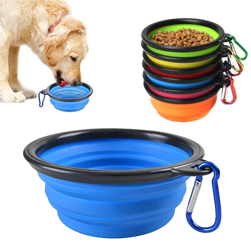 Collapsible Silicone Pet Bowl - Portable Water & Food Feeder