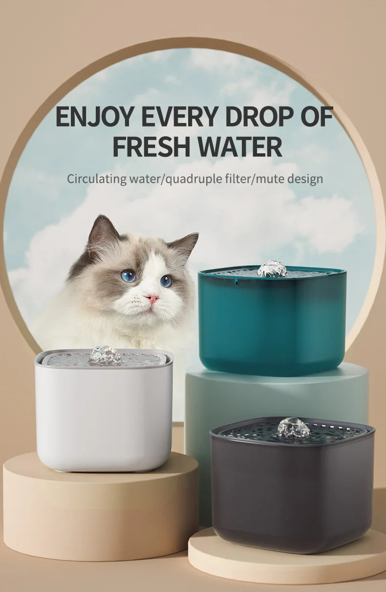 3L Cat Water Fountain - Large Capacity with Recirculating Filter