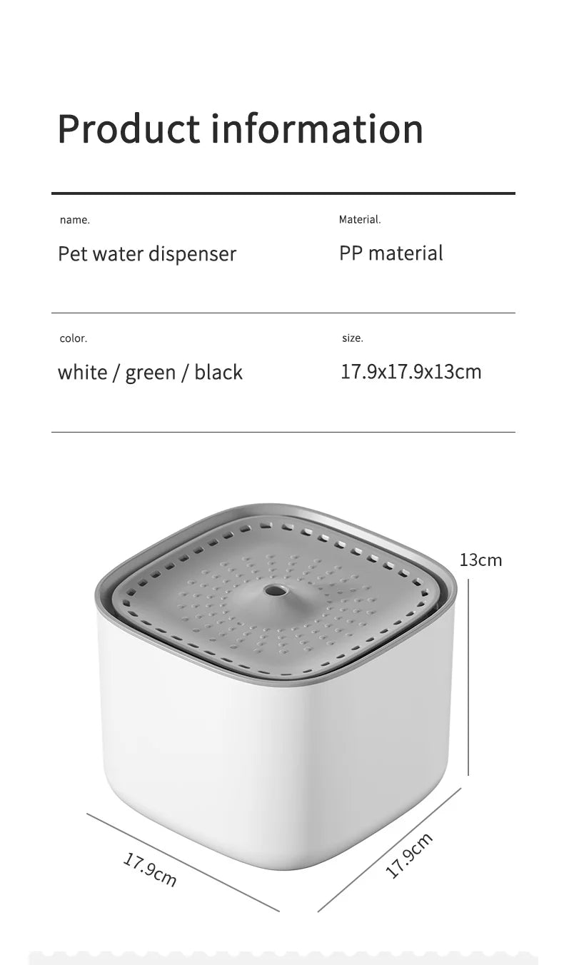 3L Cat Water Fountain - Large Capacity with Recirculating Filter