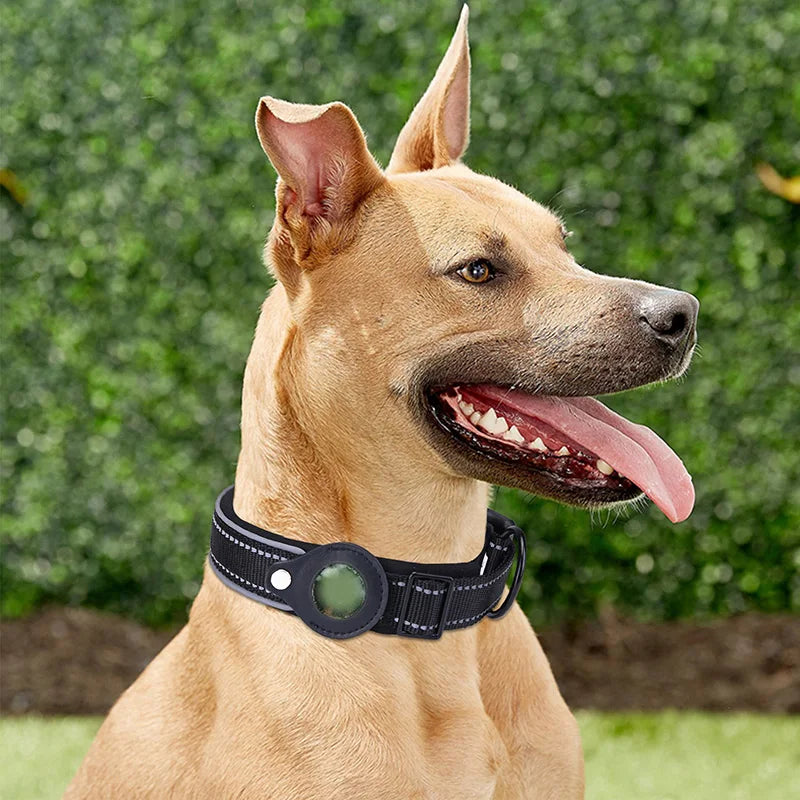 Anti-Lost Waterproof Dog Collar - Reflective AirTag Case for Large Dogs